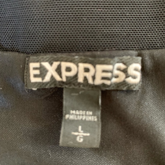 Express, Blk Long Sleeved Dress, Part Sheer Top L - Picture 3 of 4